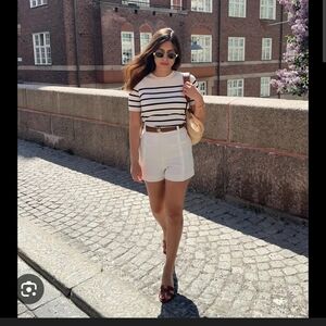 Zara Black and White Striped Soft Knit Wera Top